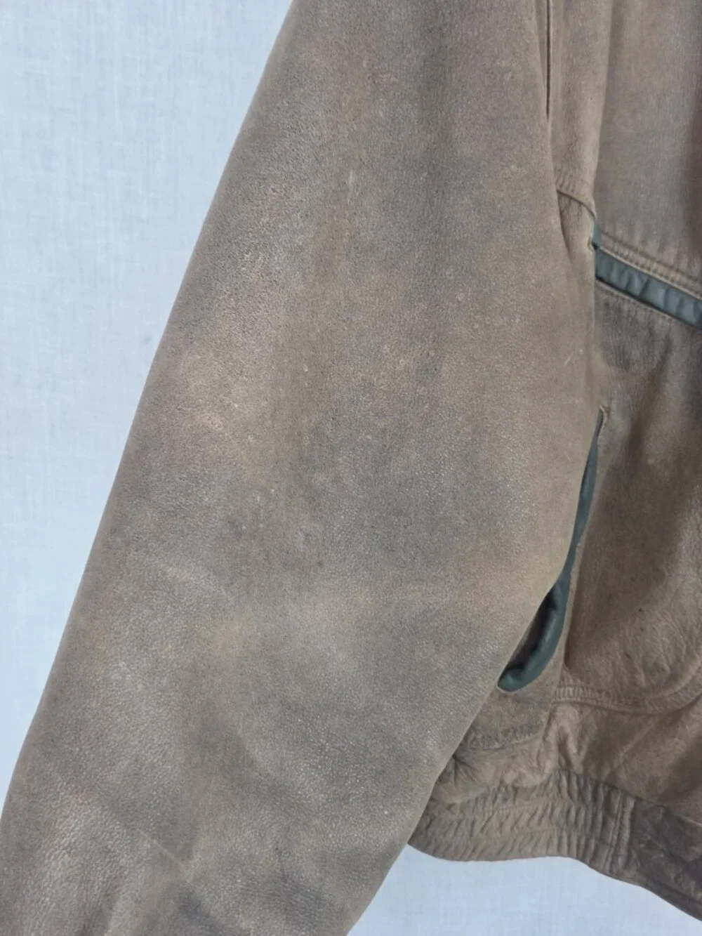 Vintage Leather Bomber Jacket Coat Men's L Heavyweight Retro 80s Distressed